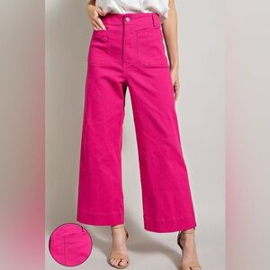 ee:some Hot Pink High Rise Cropped Pant